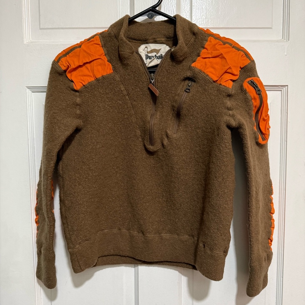 Duxbak Kids Boys Hunting Wool Jacket Top Hunter Duck Deer Orange Long Sleeve XL